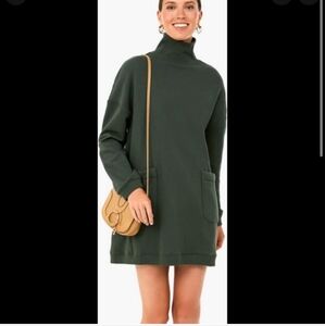 Tuckernuck Dark Green High-Neck Mini Dress